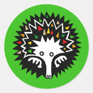 Echidna - adesivo redondo clássico
