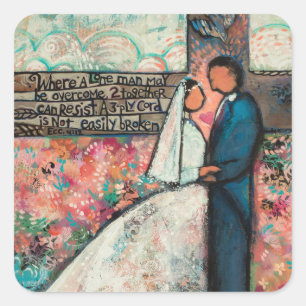 Eclesiastes 4:12 Adesivos cristãos de casamento