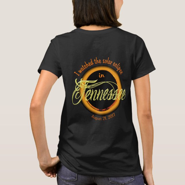 Eclipse Solar Assistido Camisas Mulheres da TN (Verso)