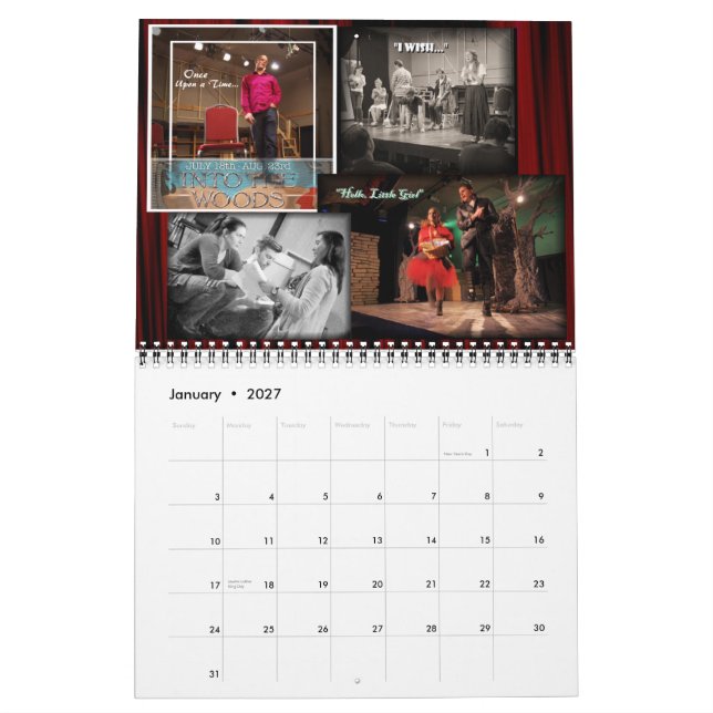 Eco de 2015 calendários nas madeiras (Jan 2027)