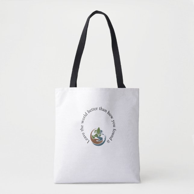 Eco Tote Bag - "Deixe o mundo melhor do que como v (Frente)