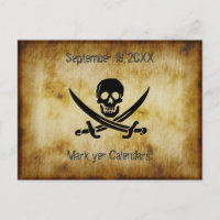 Economias do casamento do pirata o cartão da data