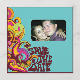 Economias do hippy o convite da foto da data