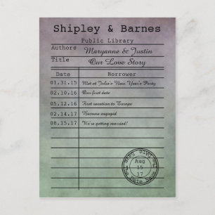 Economias verdes roxas do cartão de biblioteca do