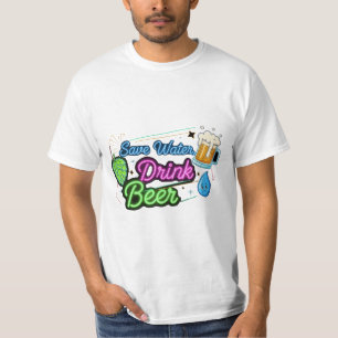 "Economize Água, Beba Cerveja" Camiseta Divertida