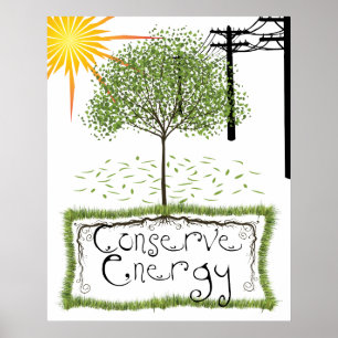 Economize energia Impressão Poster