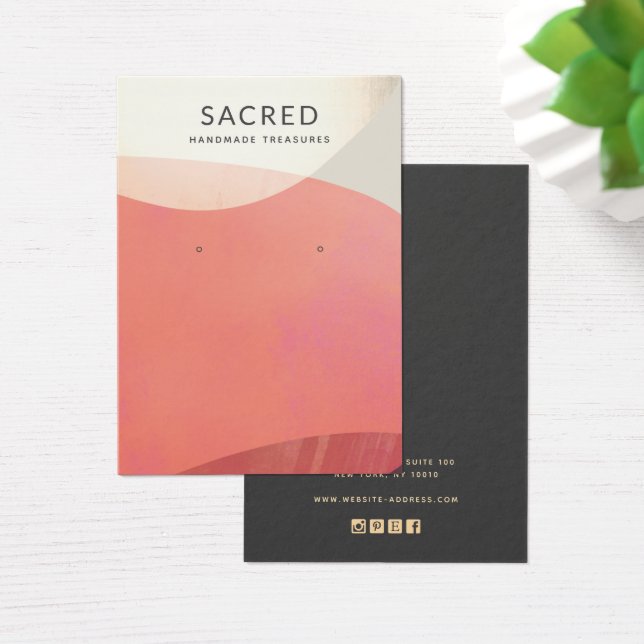 Ecrã de Abstrato Terracotta Dourada Terrestre (Mesa)