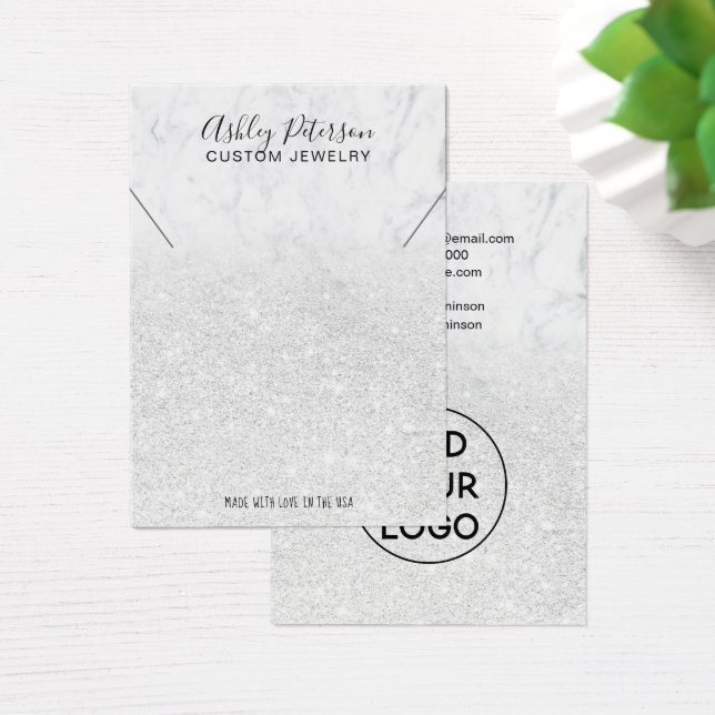 Ecrã de colar de joias com logotipo de marble bran (Mesa)