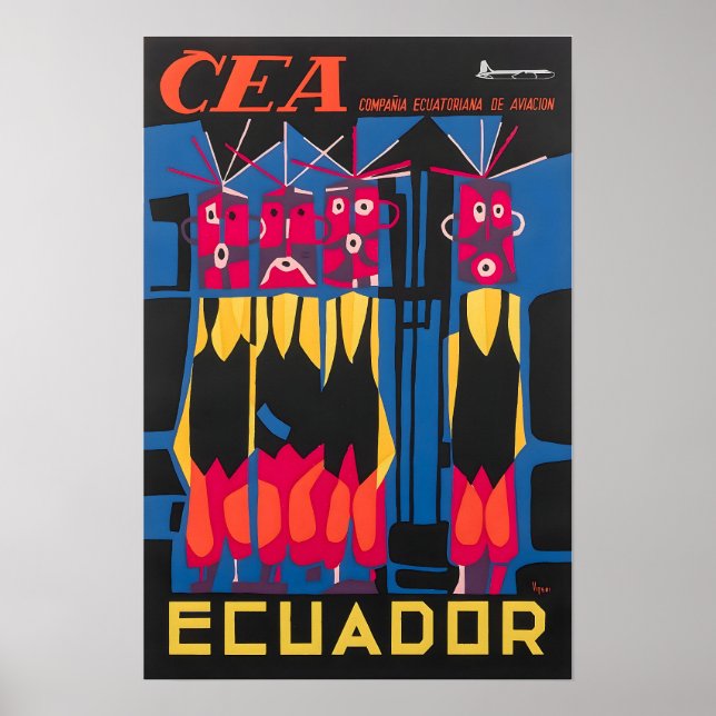 Ecuador Print South American Art CEA Travel Poster (Frente)