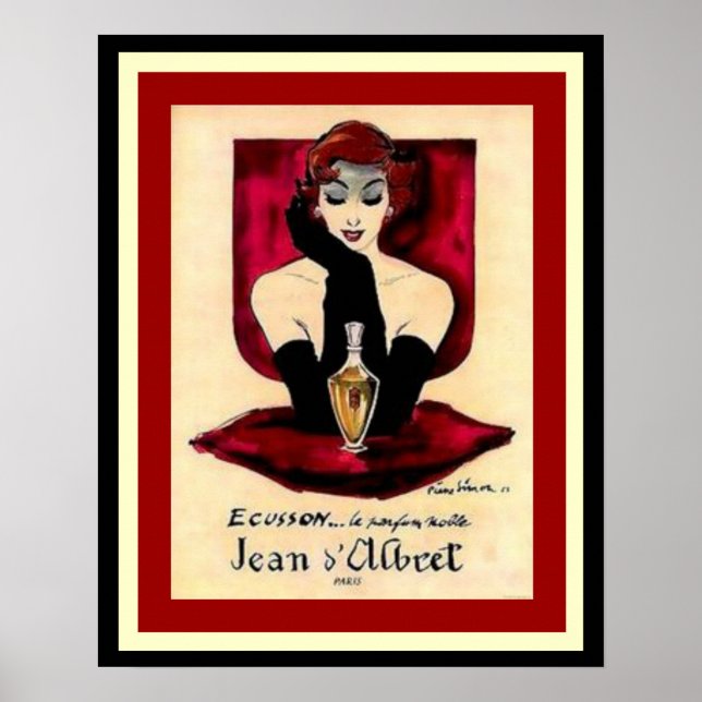 Ecusson Vintage Parfum Ad Poster (Frente)