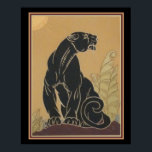 Ed Rudy Art Deco Black Panther Impressão 16 x 20<br><div class="desc">Impressão de Strike Art Deco Black Panther por Ed Rudy</div>