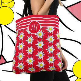 Edelweiss E Stripes Monograma - Saco De Tote Verme