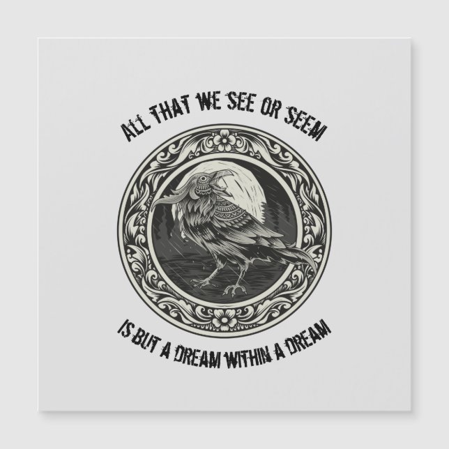 Edgar Allan Poe Autor Poeta Dream Raven Medallion (Frente)