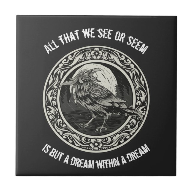 Edgar Allan Poe Autor Poeta Dream Raven Medallion (Frente)