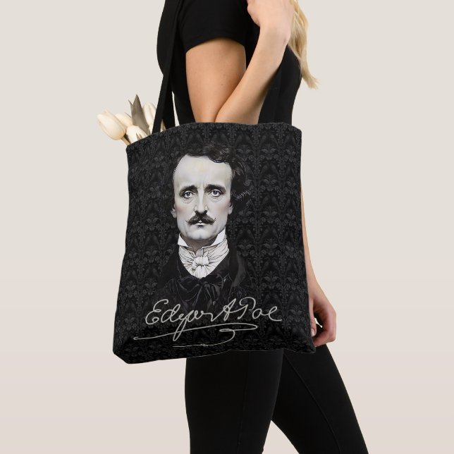 Edgar Allan Poe Gothic Halloween Bolsa (Close Up)