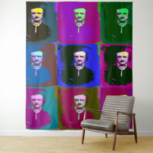 Edgar Allan Poe Pop Art Tapeçaria