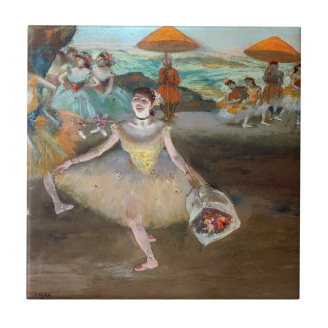 Edgar Degas - Dançarina com Buquê, Curvando-se no  (Frente)