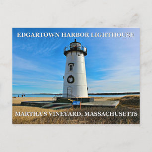 Edgartown Harbor Lighthous, cartão postal de Mass