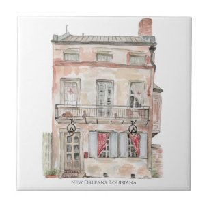 Edifício Histórico Nova Orleans Aquarela