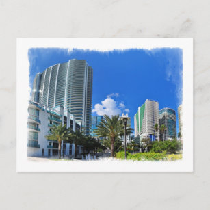 Edifícios do alto escalão de Miami - Cartão postal