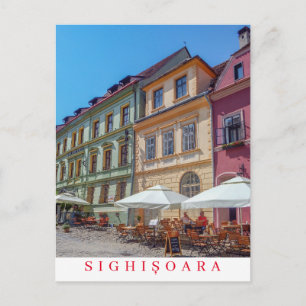 Edifícios romenos Sighisoara veem cartão postal