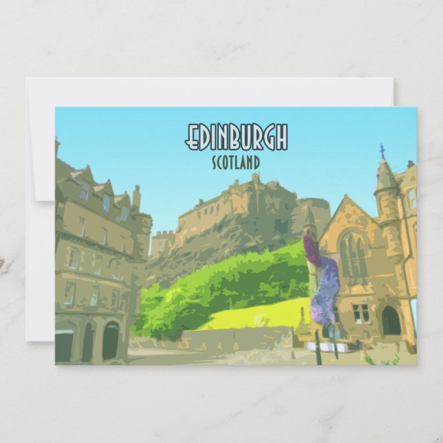 Edinburgh Scotland Castle Reino Unido Vintage (Frente)