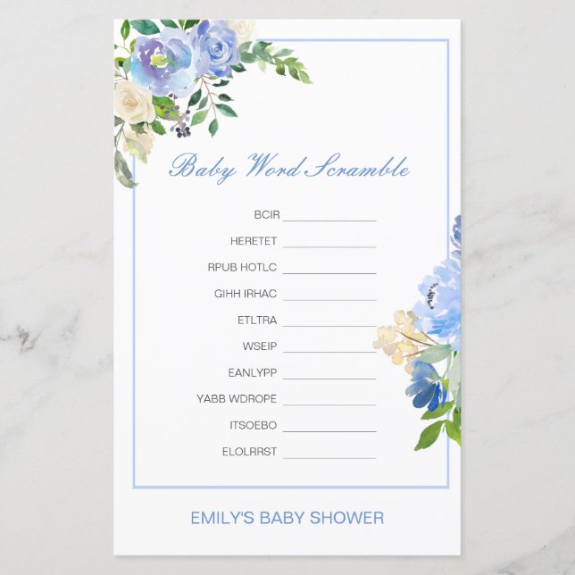 Editable Baby Word Scramble with Answer (Frente)