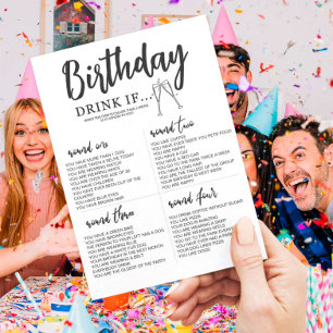 EDITABLE Beber se Cartão de Aniversário