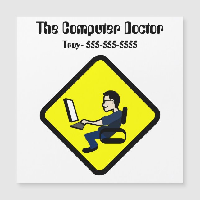 Editable Computer Doctor Magnet (Frente)