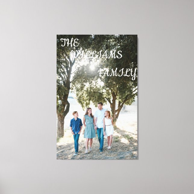 Editable Family Photo Stretched Canvas Print (Frente)