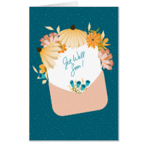 Editable Front Text Get Well Soon Floral Envelope