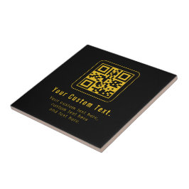 Editable QR Code & Text Template | Black & Gold