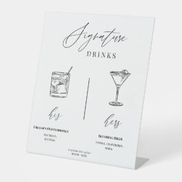 Editable Wedding Signature Drinks Menu Table Sign
