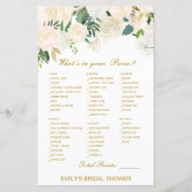 Editable What's on your Purse Bridal Shower Game