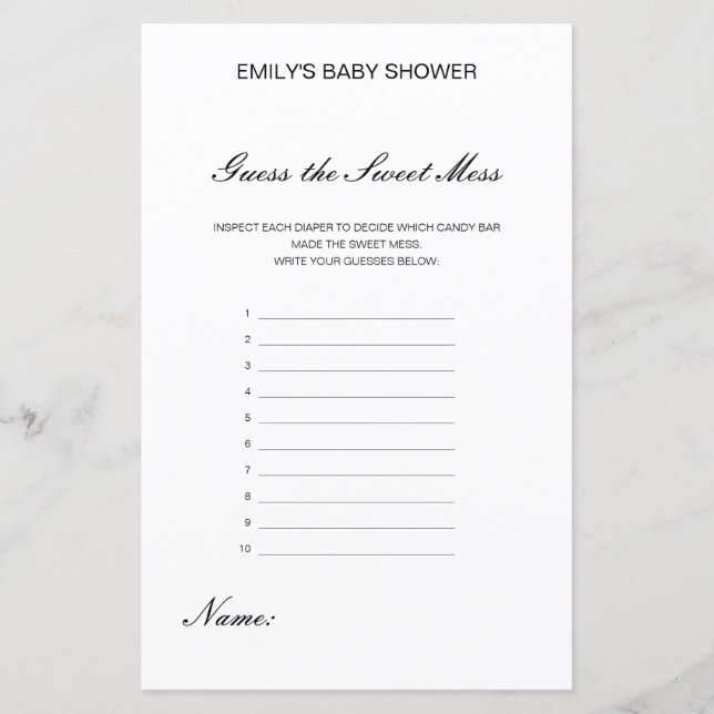 Editável, acho a doce Mess, Fralda suja (Frente)