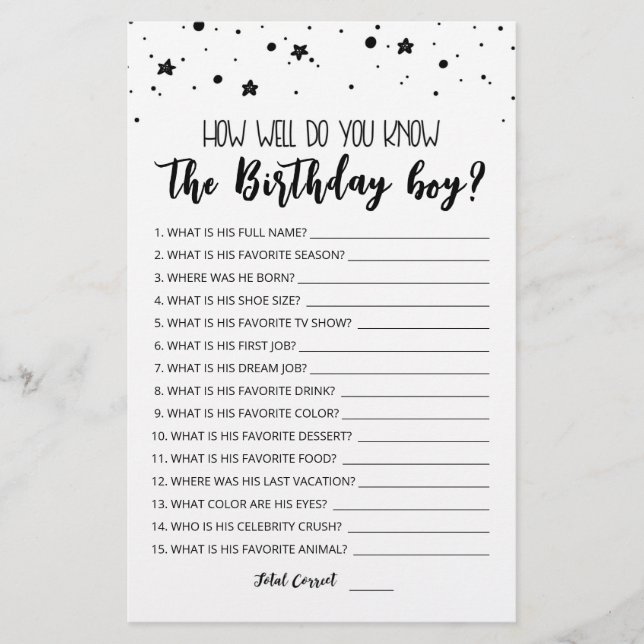 Editável Como você conhece bem o garoto de anivers (Frente)