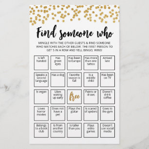 Editável Encontre Alguém que Jogo Jogo Jogo Bingo