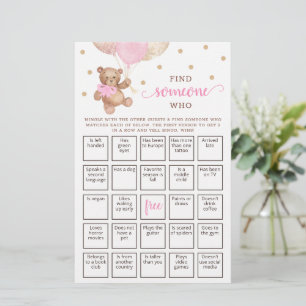 Editável Encontre Alguém Que Jogue Bingo Teddy Bea