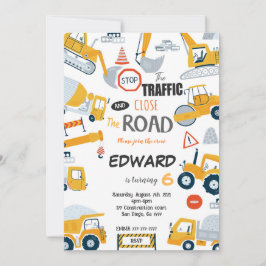 Editável Fechar Convite para Construção Rodoviária