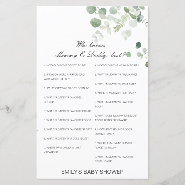 Editável que conhece melhor Mamãe e Pai (Frente)