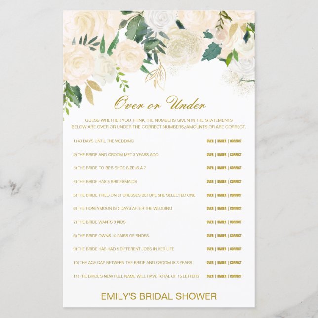 Editável sobre ou sob jogo de Chá de panela (Frente)