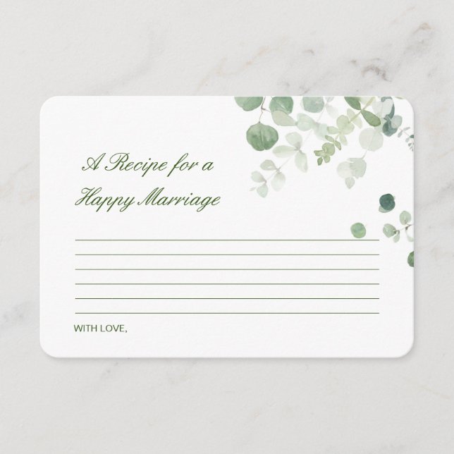 Editável uma receita para um cartão de casamento f (Frente)