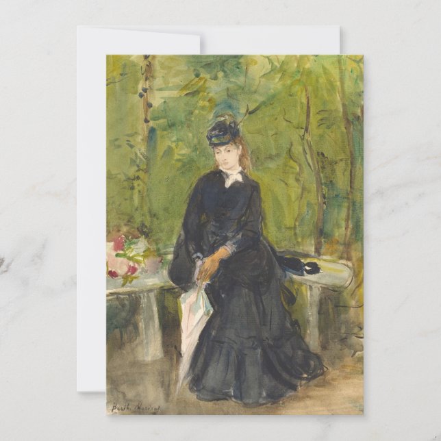 Edma Sentado em um Parque | Berthe Morisot (Frente)