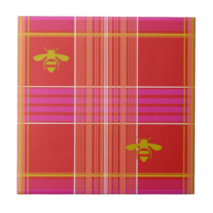 Edmund Tartan morango Azulejo cerâmico