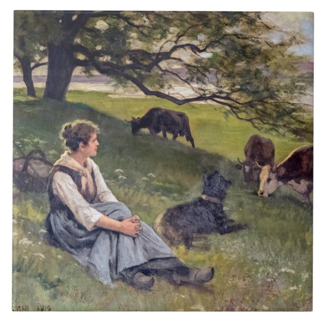 Edouard Debat-Ponsan A Praça Cowherd (Frente)