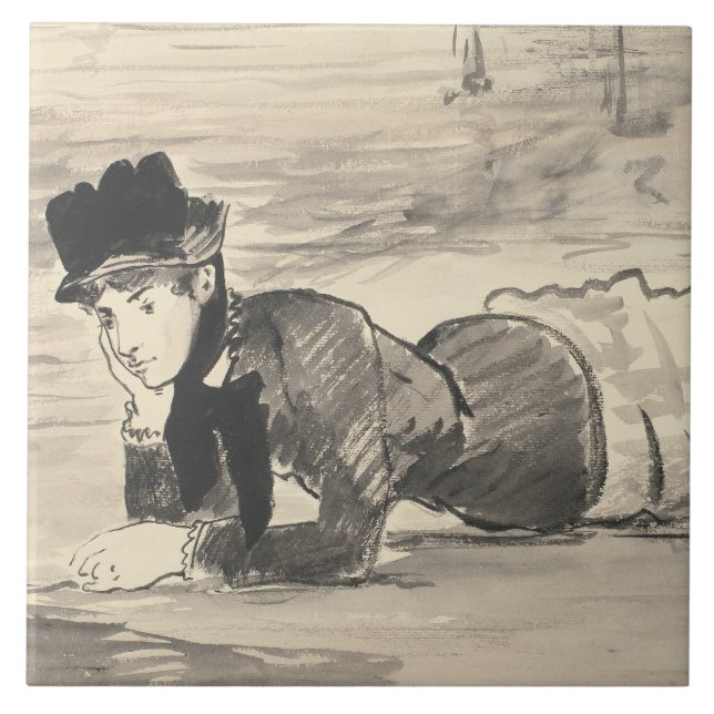 Edouard Manet - Mulher deitada na praia (Frente)