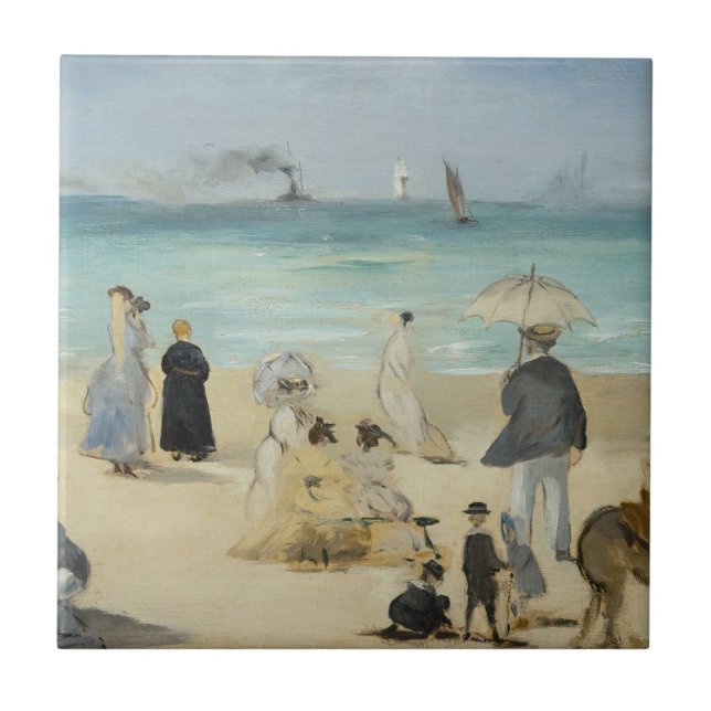 Edouard Manet - Na Praia, Boulogne-sur-Mer (Frente)