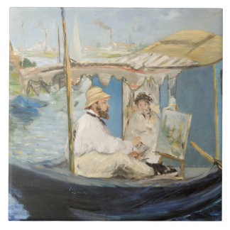 Edouard Manet - Pintura Monet no Barco Estúdio