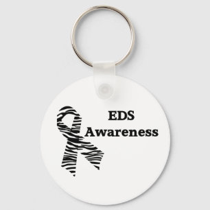 EDS Awarness Zebra Ribbon White Chaveiro