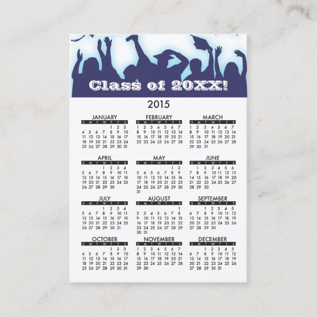 Educação em linha do calendário do cartão de (Frente)